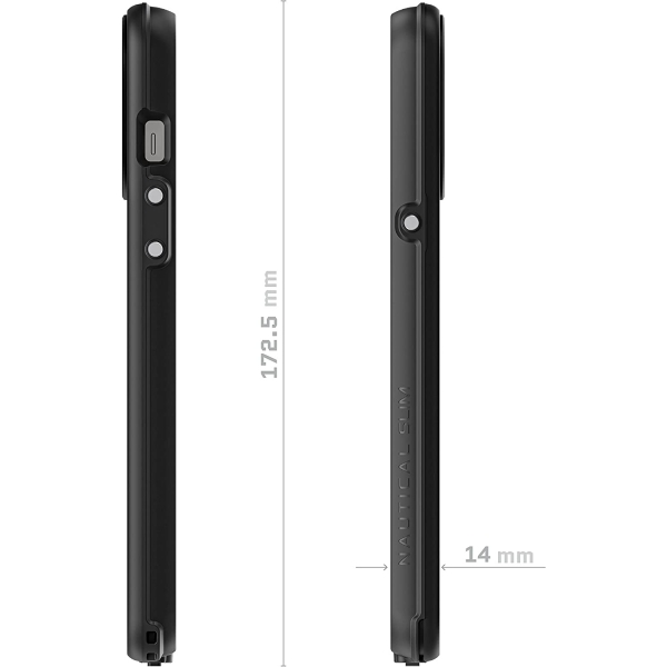 Ghostek Nautical Serisi nce iPhone 13 Mini Su Geirmez Klf (MIL-STD-810G)-Black