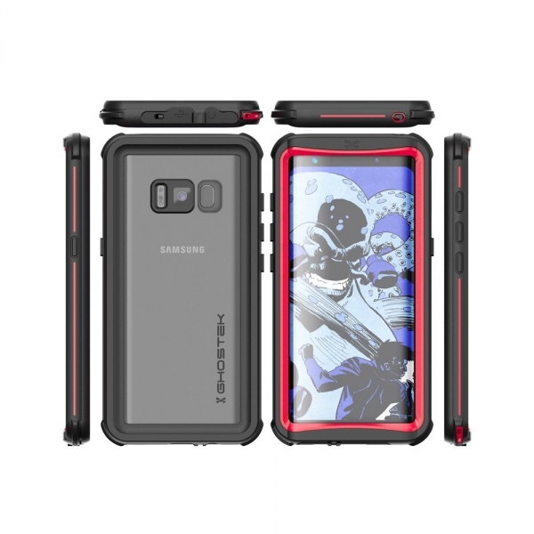 Ghostek Samsung Galaxy S8 Nautical Serisi Su Geirmez Klf-Red
