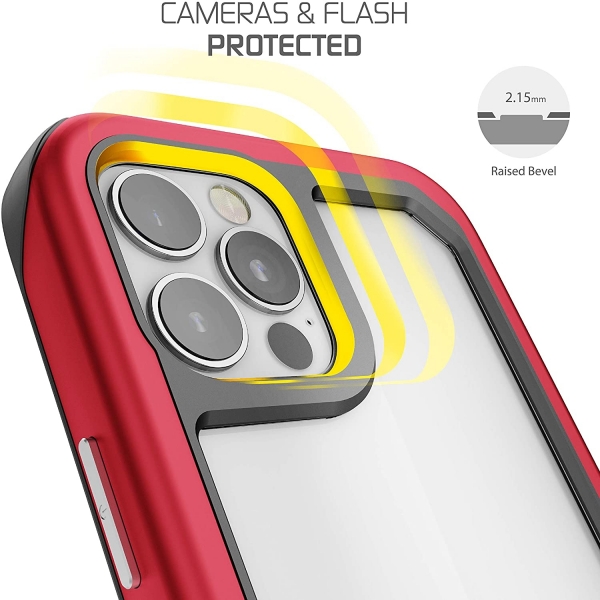 Ghostek iPhone 12 Mini Atomic Slim Serisi Klf (MIL-STD-810G) -Red