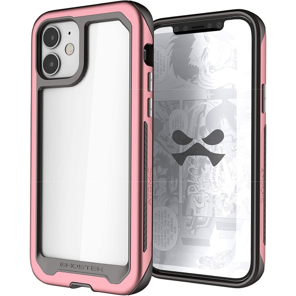 Ghostek iPhone 12 Atomic Slim Serisi Klf (MIL-STD-810G)-Pink