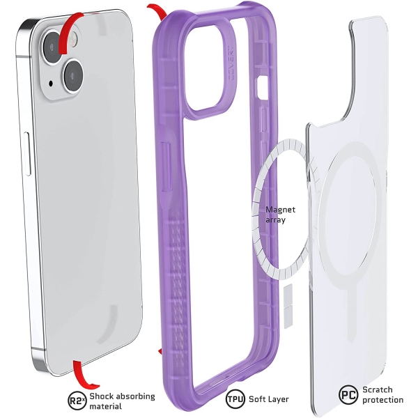 Ghostek iPhone 13 Covert Serisi Klf (MIL-STD-810G)-Purple