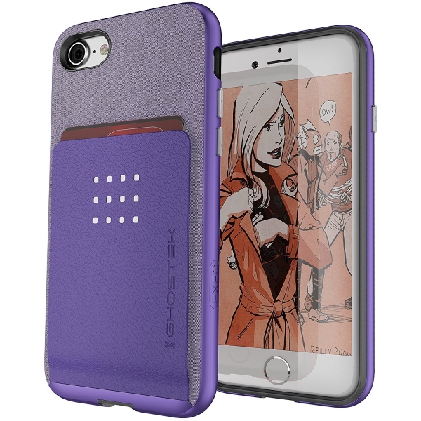 Ghostek iPhone 8 Exec 2 Seri Kartlkl Klf (MIL-STD-810G)-Purple