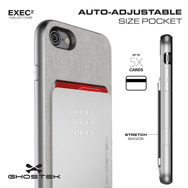 Ghostek iPhone 8 Exec 2 Seri Kartlkl Klf (MIL-STD-810G)-Red