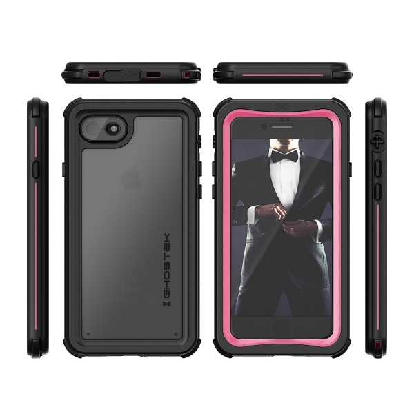 Ghostek iPhone 8 Nautical Su Geirmez Klf (MIL-STD-810G)-Pink