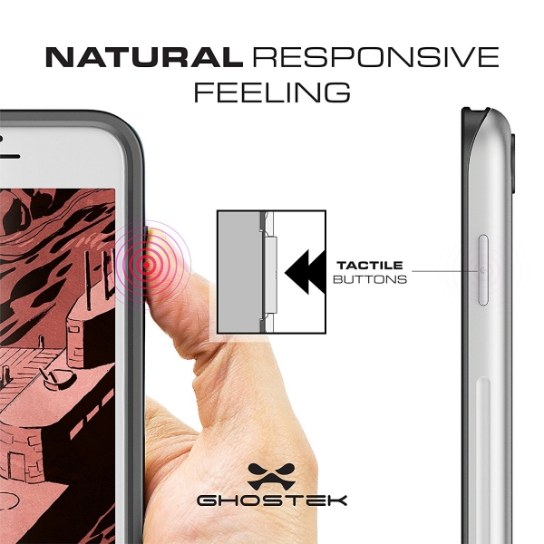 Ghostek iPhone 8 Plus Atomic Slim Armor Klf (MIL-STD-810G)-Silver