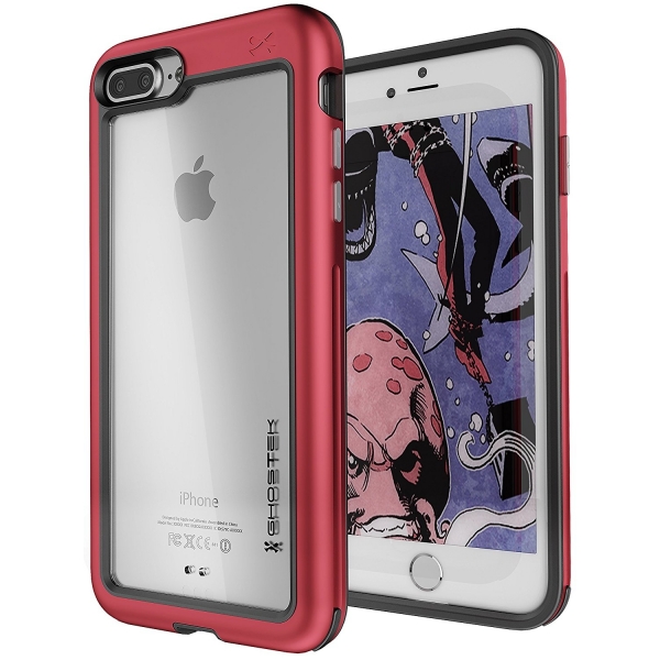 Ghostek iPhone 8 Plus Atomic Slim Armor Klf (MIL-STD-810G)-Red