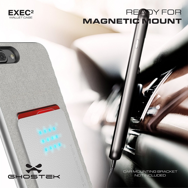 Ghostek iPhone 8 Plus Exec 2 Seri Kartlkl Klf (MIL-STD-810G)-Silver