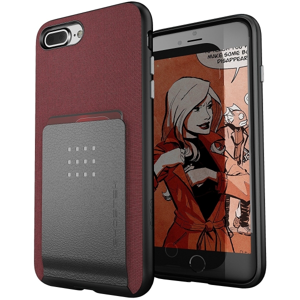 Ghostek iPhone 8 Plus Exec 2 Seri Kartlkl Klf (MIL-STD-810G)-Red