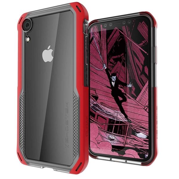 Ghostek iPhone XR Cloak 4 Serisi Klf (MIL-STD-810G)-Red