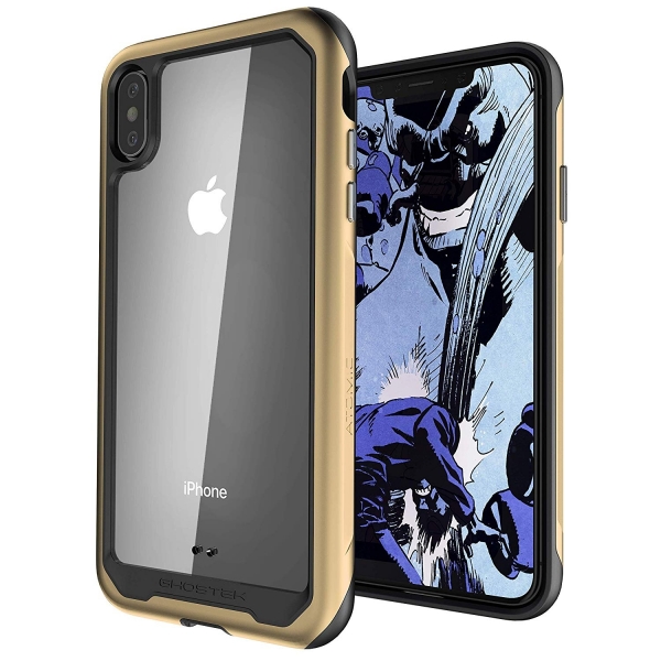 Ghostek iPhone XS Max Atomic Slim 2 Serisi Klf (MIL-STD-810G)-Gold