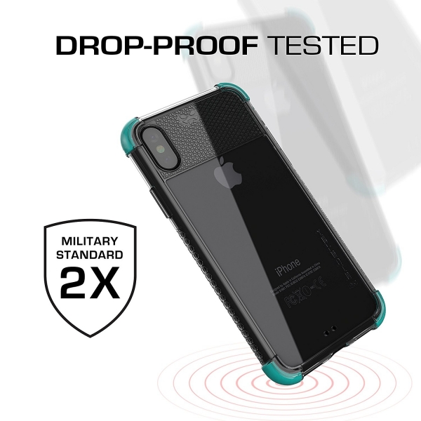 Ghostek iPhone XS / X Covert 2 Seri Kablosuz arj Destekli Klf (MIL-STD-810G)-Teal