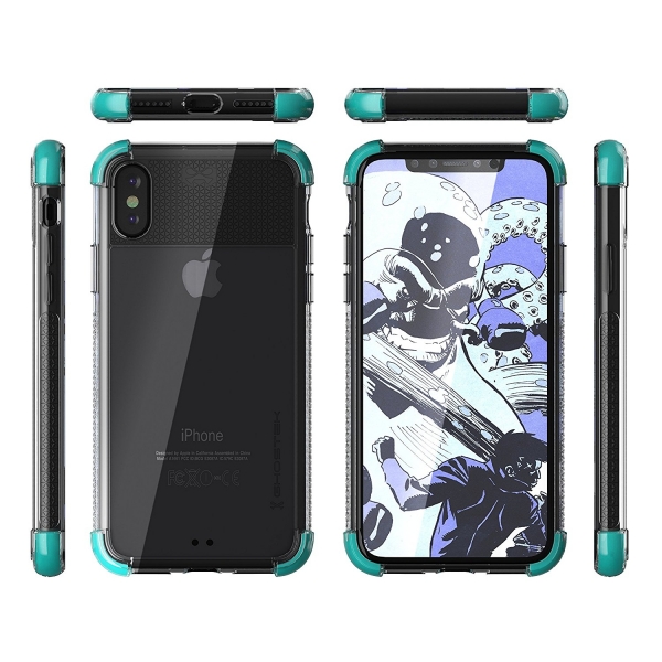 Ghostek iPhone XS / X Covert 2 Seri Kablosuz arj Destekli Klf (MIL-STD-810G)-Teal