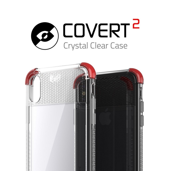 Ghostek iPhone XS / X Covert 2 Seri Kablosuz arj Destekli Klf (MIL-STD-810G)-Red