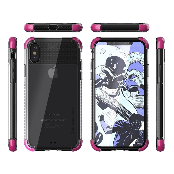 Ghostek iPhone XS / X Covert 2 Seri Kablosuz arj Destekli Klf (MIL-STD-810G)-Pink