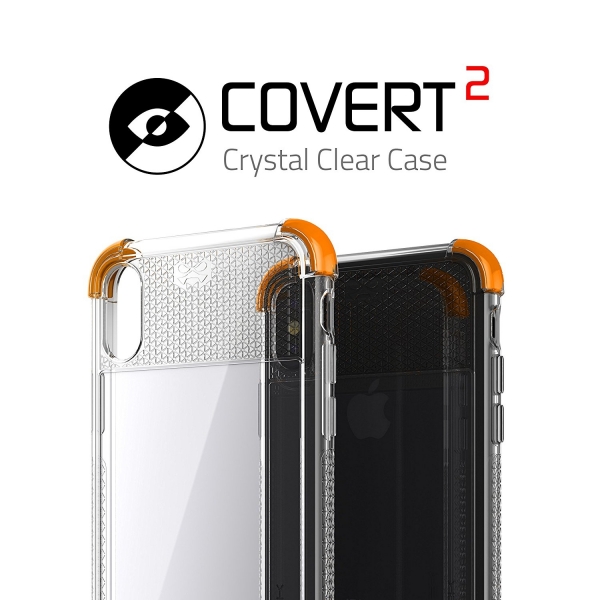 Ghostek iPhone XS / X Covert 2 Seri Kablosuz arj Destekli Klf (MIL-STD-810G)-Orange