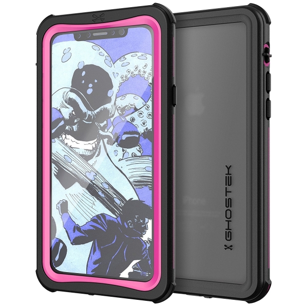 Ghostek iPhone X Nautical Seri Su Geirmez Klf (MIL-STD-810G)-Pink