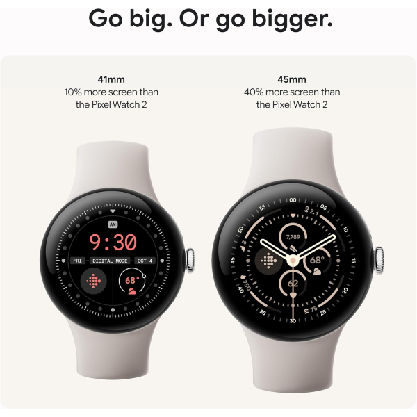 Google Pixel Watch 3 Wi-Fi Ak�ll� Saat (41 mm)-Polished Silver/ Porcelain