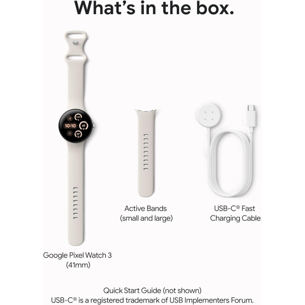 Google Pixel Watch 3 Wi-Fi Ak�ll� Saat (45mm)-Polished Silver/Porcelain