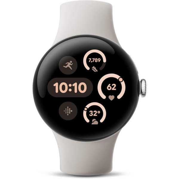 Google Pixel Watch 3 Wi-Fi Ak�ll� Saat (45mm)-Polished Silver/Porcelain