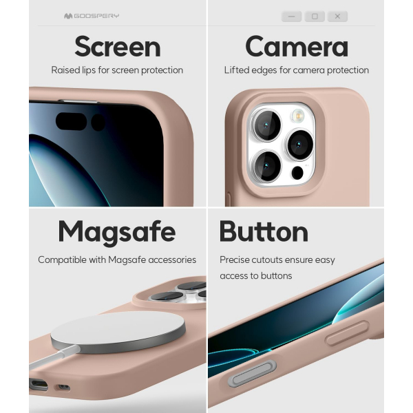 Goospery Apple iPhone 16 Pro Liquid Klf-Pink 