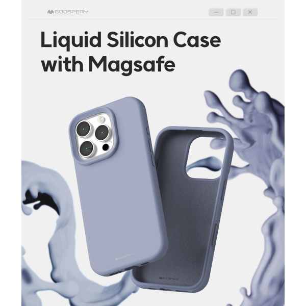 Goospery Apple iPhone 16 Pro Liquid Klf-Lavender Gray