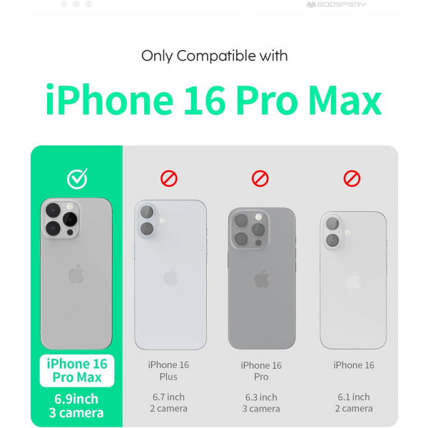Goospery Apple iPhone 16 Pro Max Klf -Black