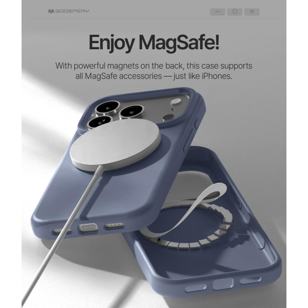 Goospery Apple iPhone 17 Pro Liquid Klf-Lavender Gray