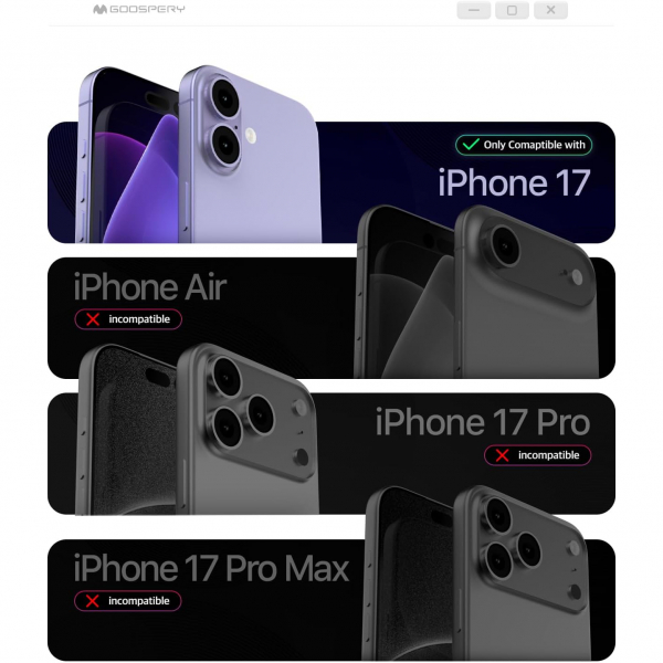 Goospery Apple iPhone 17 Magnetic Door Klf -Black