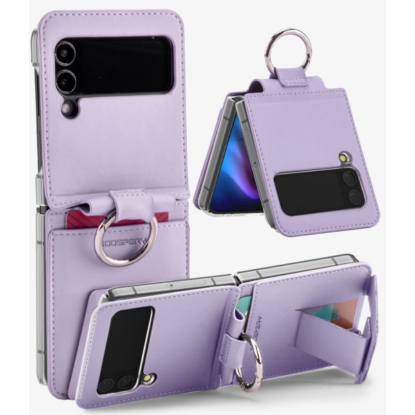 Goospery EZ Mount Serisi Galaxy Z Flip 4 Czdan Klf-Lavender