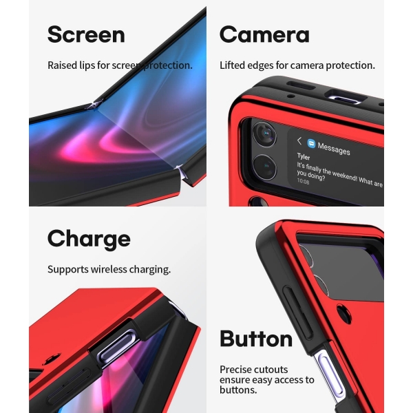 Goospery Fard Serisi Galaxy Z Flip 4 Klf-Red