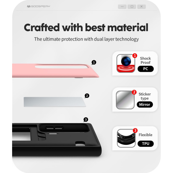 Goospery Galaxy S25 Ultra Magnetic Door Bumper Klf -Pink 