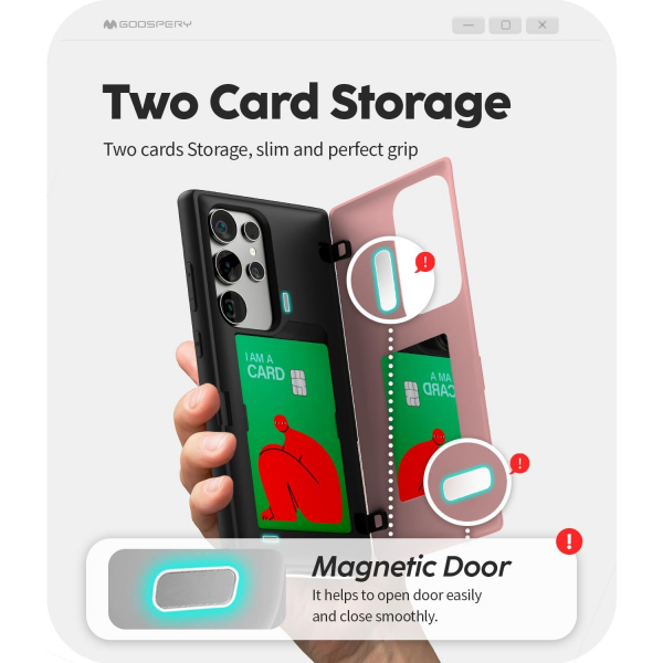 Goospery Galaxy S25 Ultra Magnetic Door Bumper Klf -Pink 