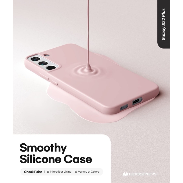 Goospery Liquid Serisi Silikon Samsung Galaxy S22 Plus Klf-Pink