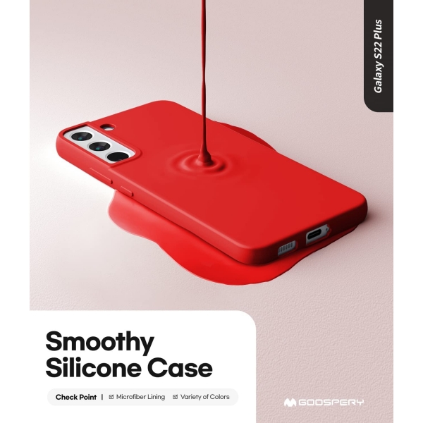 Goospery Liquid Serisi Silikon Samsung Galaxy S22 Plus Klf-Red