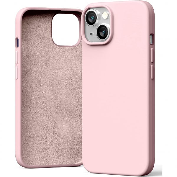Goospery Liquid Silicone iPhone 14 Plus Darbeye Dayankl Klf-Pink Sand