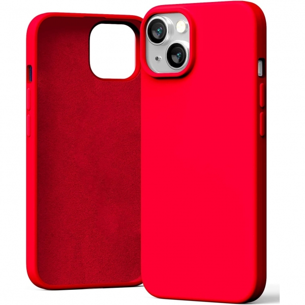 Goospery Liquid Silicone iPhone 14 Darbeye Dayankl Klf-Red