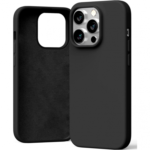 Goospery Liquid Silicone iPhone 14 Pro Darbeye Dayankl Klf-Black