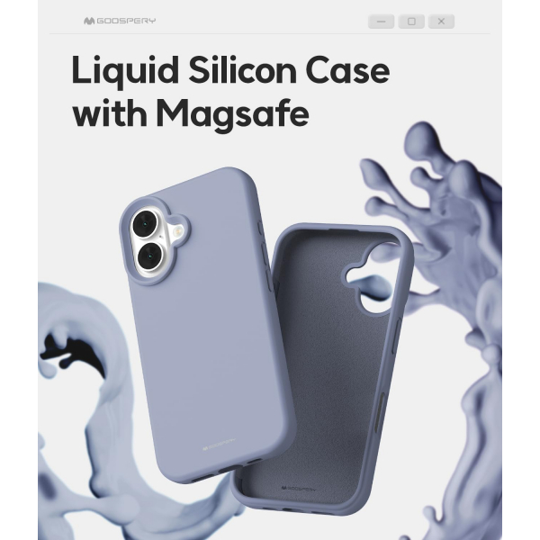 Goospery Apple iPhone 16 Liquid Klf-Lavender Gray