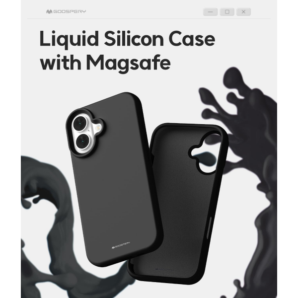 Goospery Apple iPhone 16 Liquid Klf-Black
