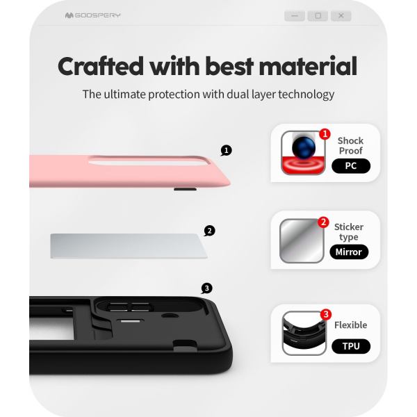 Goospery Galaxy S25 Magnetic Door Bumper Klf -Pink 