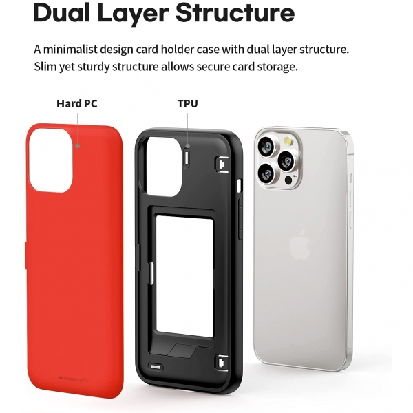 Goospery Magnetic Door Bumper iPhone 13 Pro Max Klf -Red