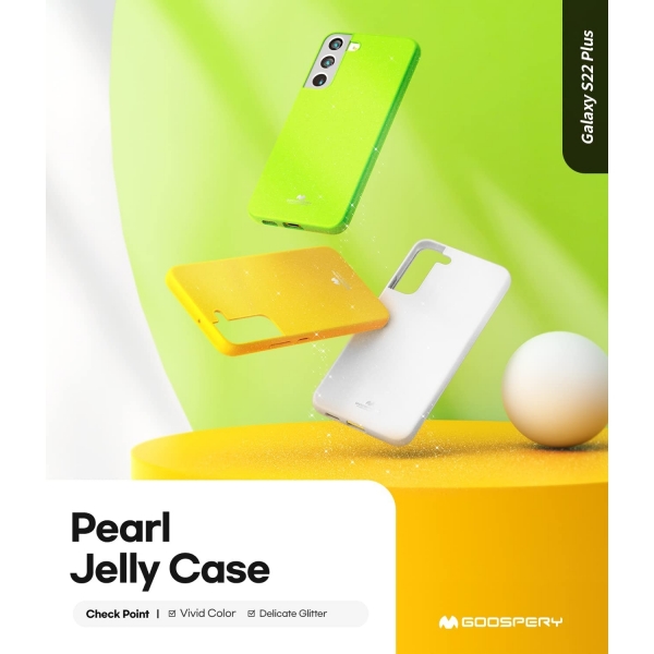 Goospery Pearl Jelly Serisi Silikon Samsung Galaxy S22 Plus Klf-White