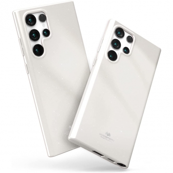 Goospery Pearl Jelly Serisi Silikon Samsung Galaxy S22 Ultra Klf-White