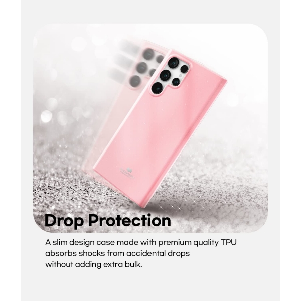 Goospery Pearl Jelly Serisi Silikon Samsung Galaxy S22 Ultra Klf-Pink