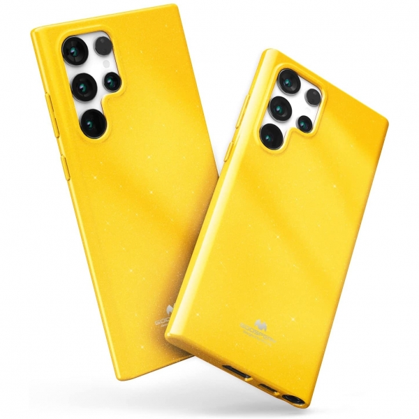 Goospery Pearl Jelly Serisi Silikon Samsung Galaxy S22 Ultra Klf-Yellow