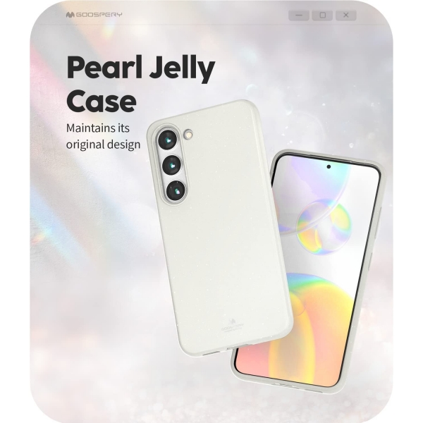 Goospery Pearl Jelly Serisi Silikon Samsung Galaxy S23 Klf-White
