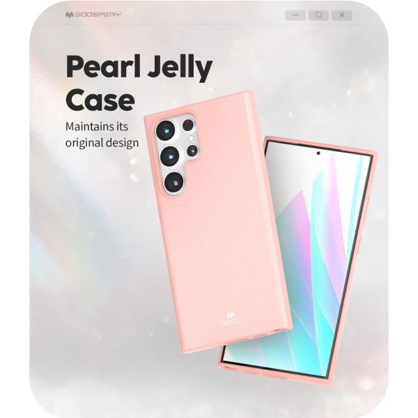Goospery Pearl Jelly Serisi Silikon Samsung Galaxy S23 Ultra Klf-Pink