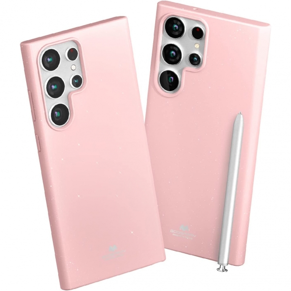 Goospery Pearl Jelly Serisi Silikon Samsung Galaxy S23 Ultra Klf-Pink
