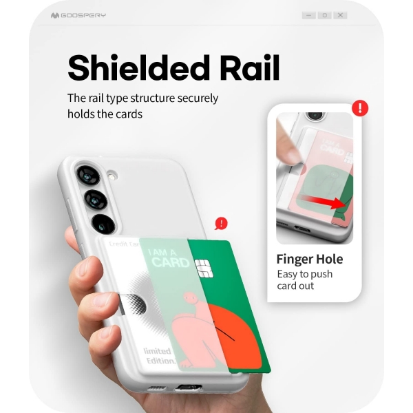 Goospery Rail Serisi Galaxy S23 Czdan Klf-Matt Clear