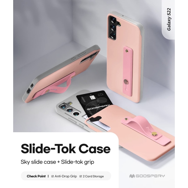 Goospery SlideTok Serisi Czdan Samsung Galaxy S23 Klf-Pink